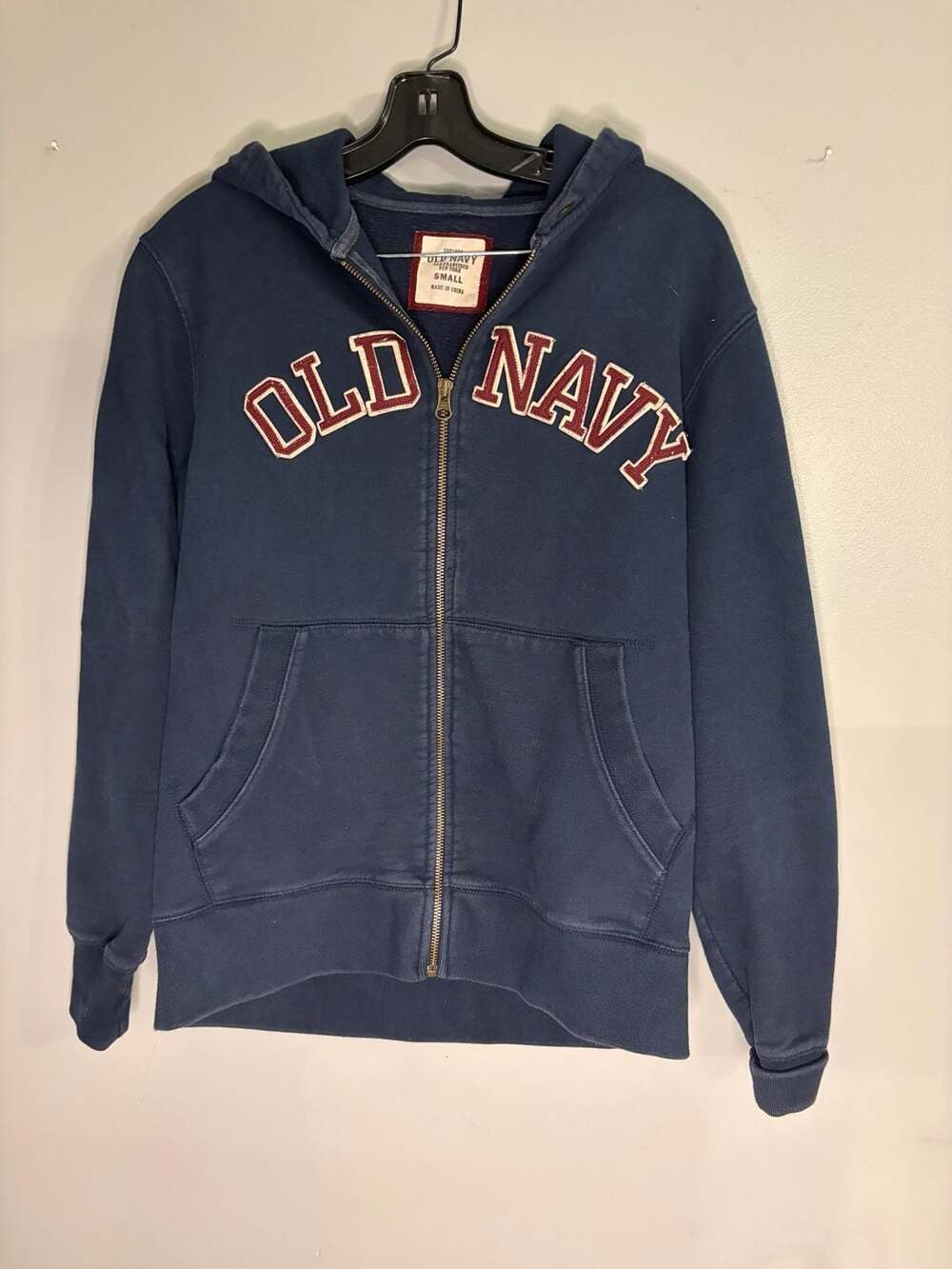 Authentic Y2K Old Navy Est. 1994 Navy Blue Embroidered Logo Full-Zip Hoodie